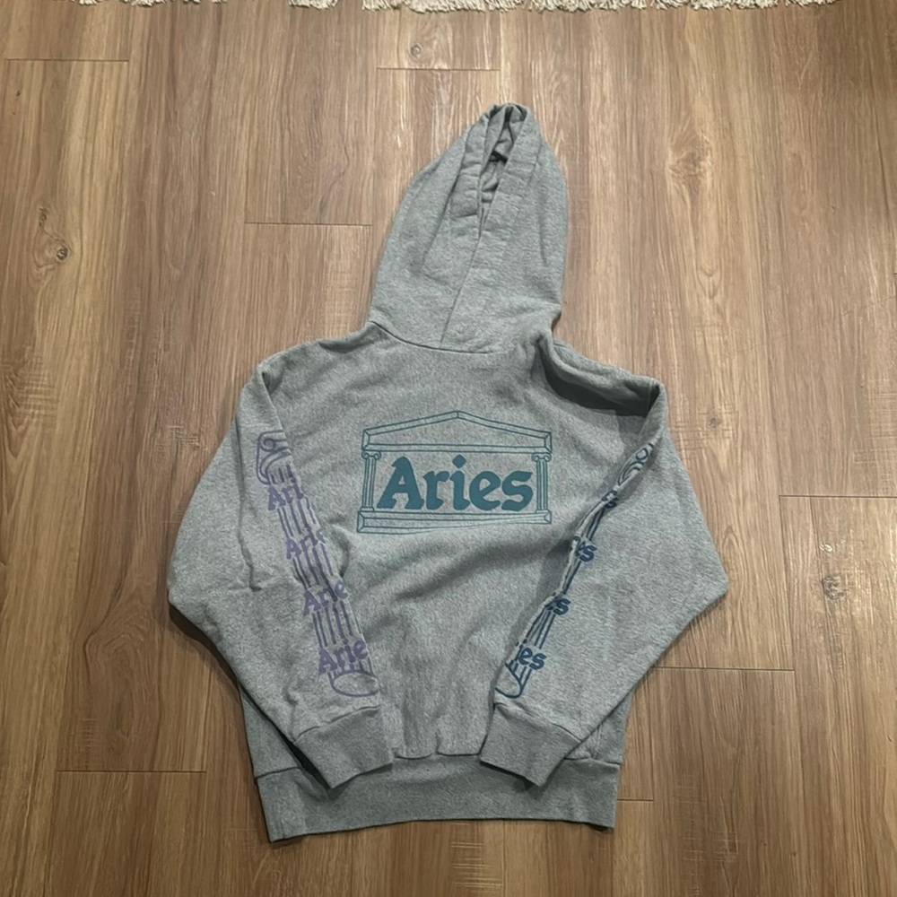 Aries Column Grey Hoodie